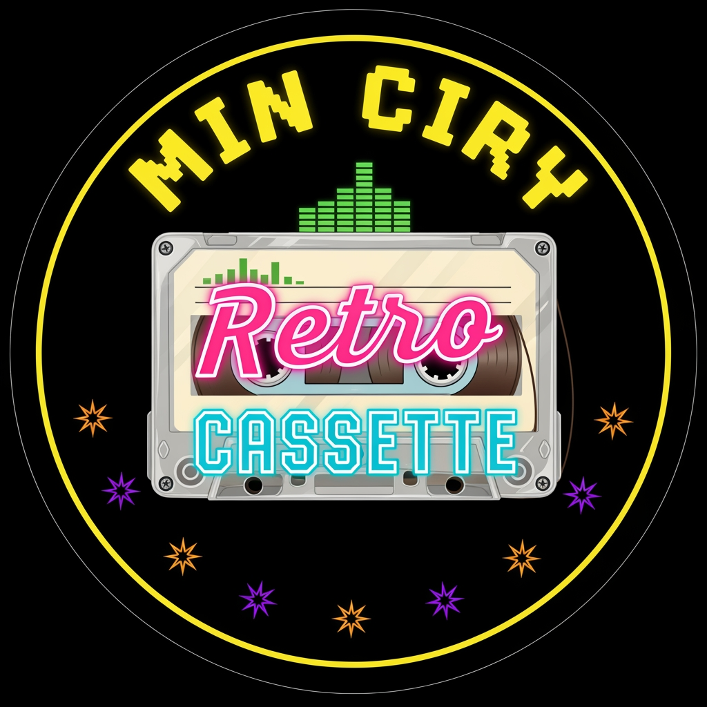 AI Design for make a logo for min ciry website "retro cassette" in circular form