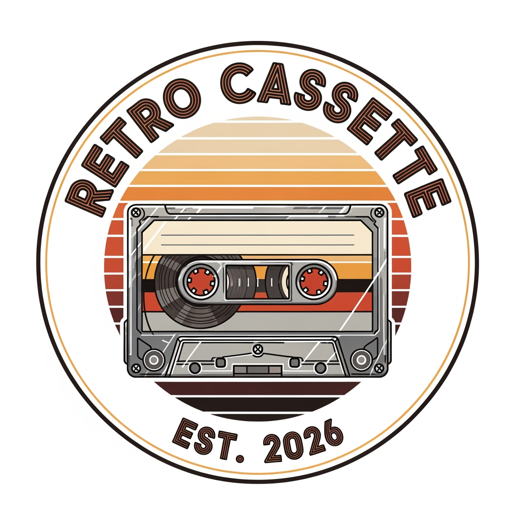 AI Design for make a logo for my website "retro cassette" in circular form, esd 2026