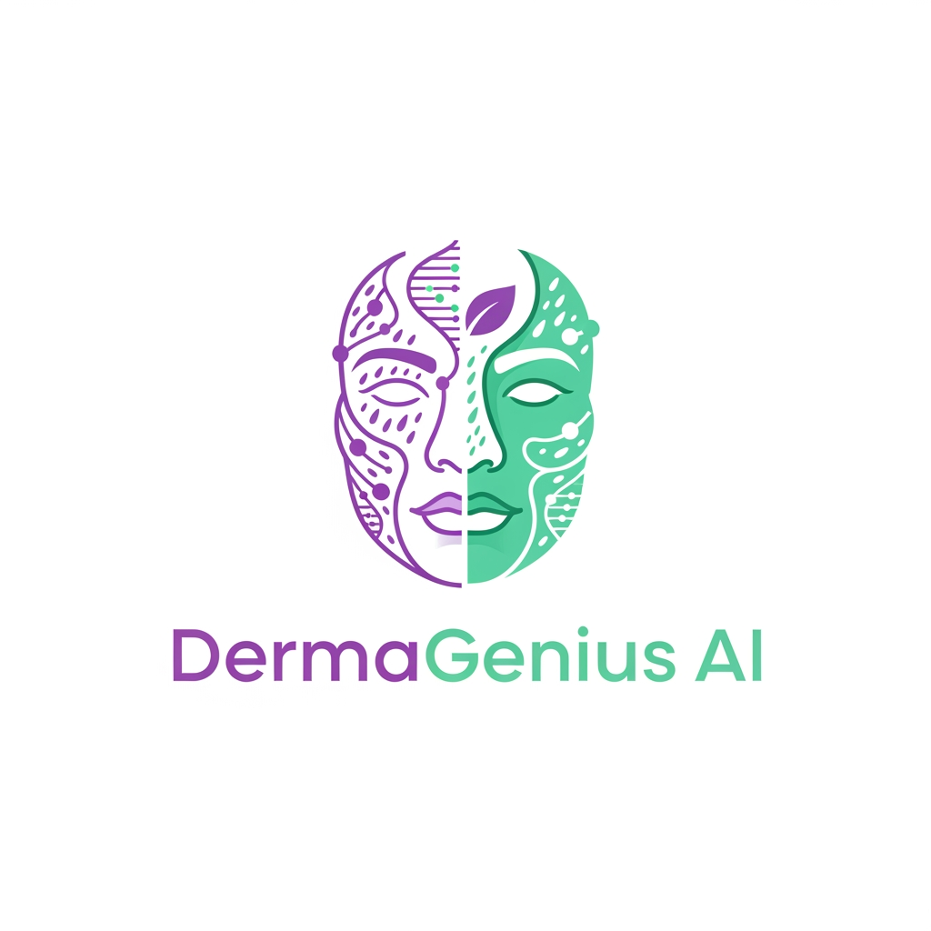 AI Design for design from scratch a high quality logo for a skincare based AI company which is for both men and women which tells precision skincare, integrates nutrigenomics and environmental conditions as well, also adjust the color tones of the logo to lavender and mint green and keep the bg white