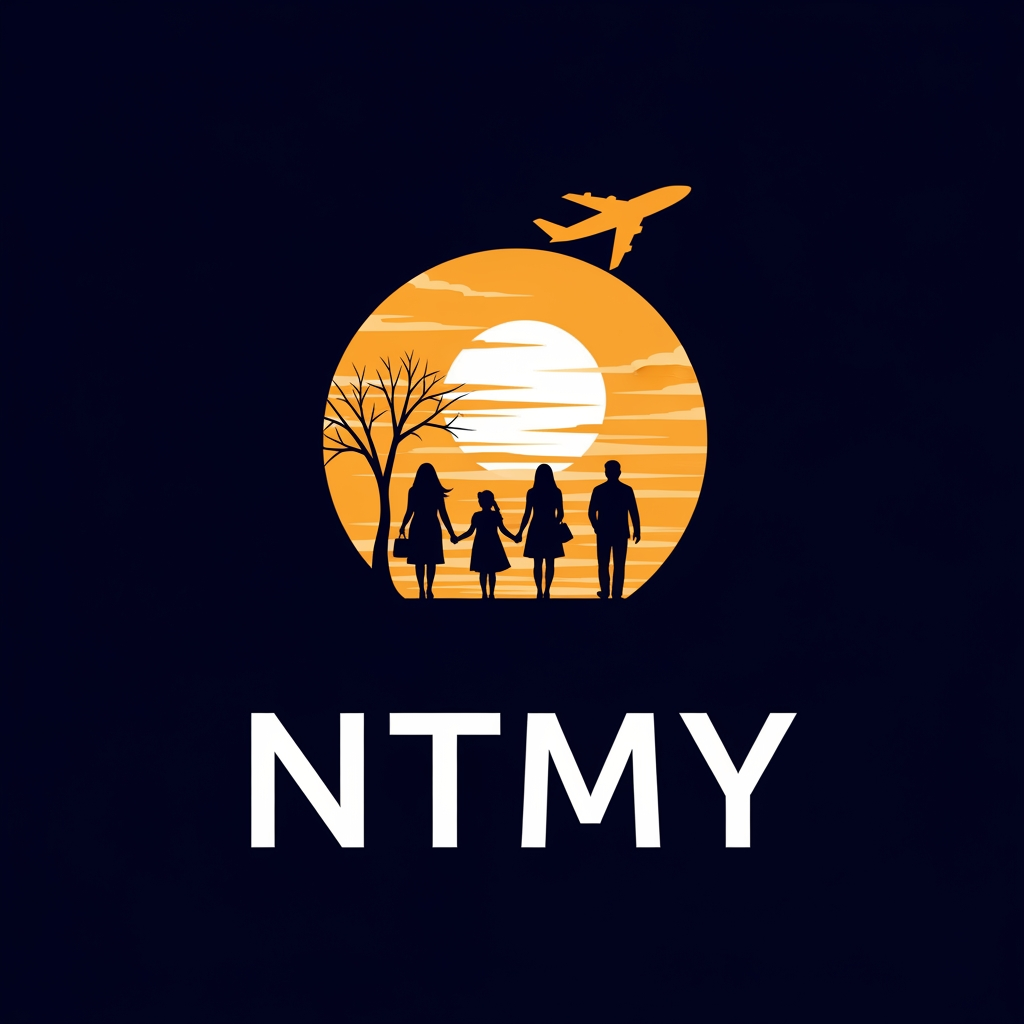 AI Design for un logo pour mon application de rencontres ayant pour but de soirée promenades voyages et evenemments, mon app s'appelle NTMY collabore avec les hotels, les agences de voyage et les agences immobiliers