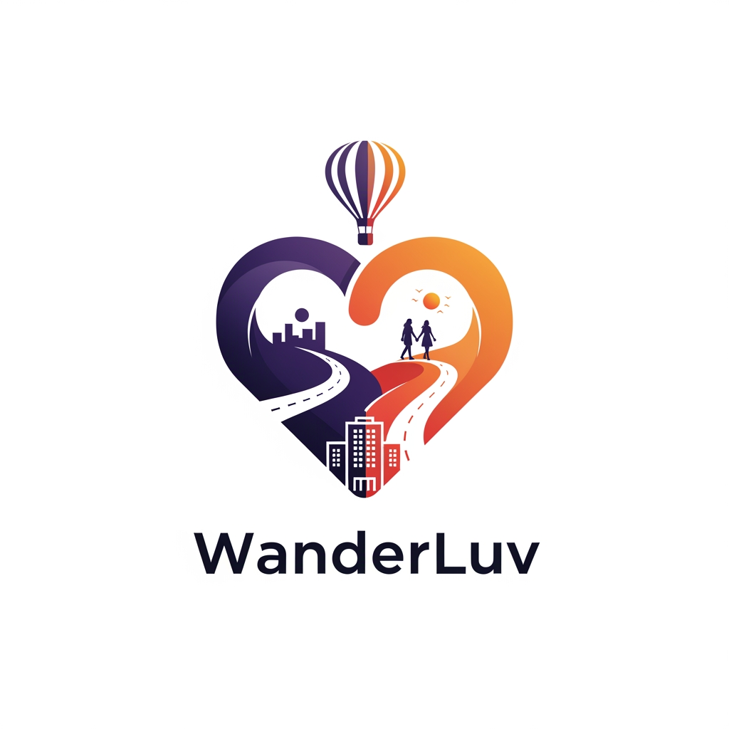 AI Design for un logo pour mon application de rencontres ayant pour but de soirée promenades voyages et evenemments, mon app collabore avec les hotels, les agences de voyage et les agences immobiliers