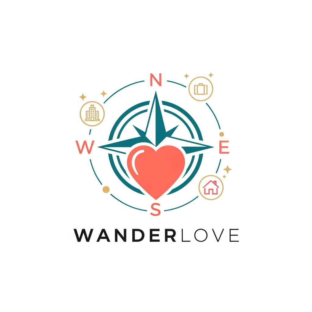 AI Design for un logo pour mon application de rencontres ayant pour but de soirée promenades voyages et evenemments, mon app collabore avec les hotels, les agences de voyage et les agences immobiliers