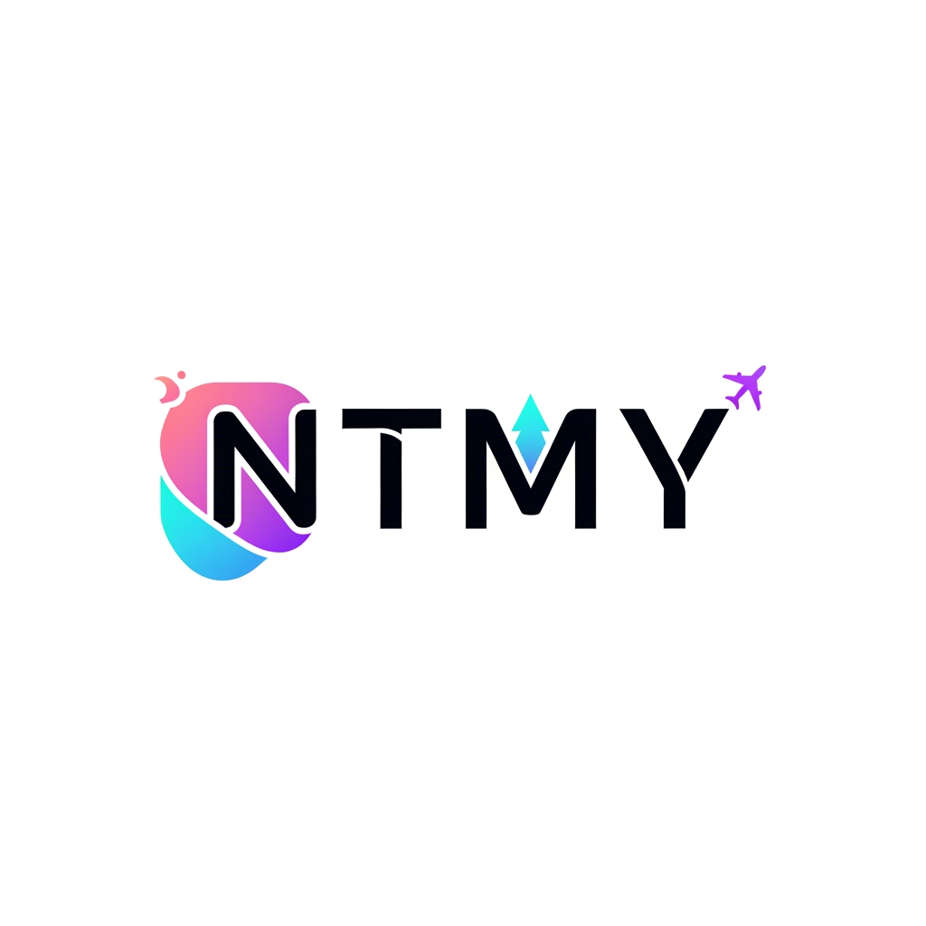 AI Design for un logo pour mon application de rencontres ayant pour but de soirée promenades voyages et evenemments, mon app s'appelle NTMY collabore avec les hotels, les agences de voyage et les agences immobiliers