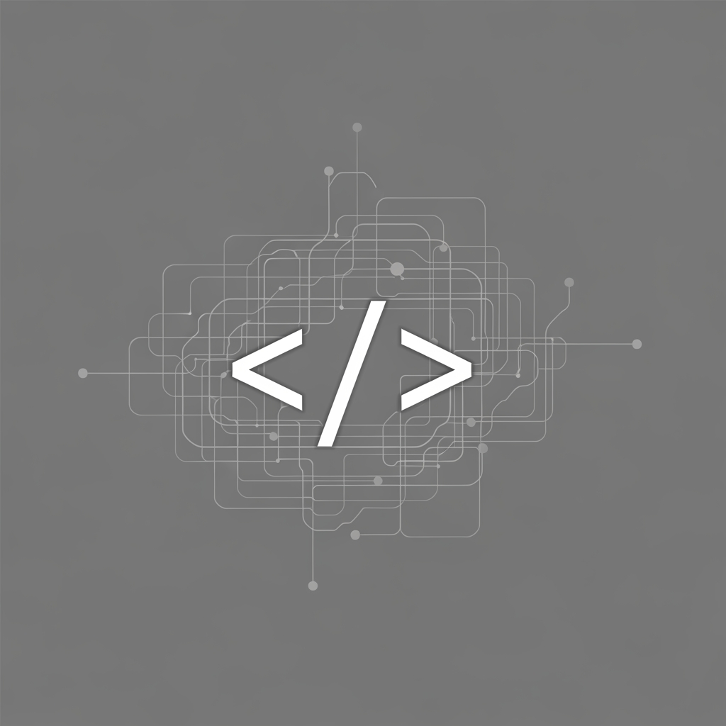 AI Design for generate image with </>, with lines around and fill image with grey color, representing coding image.
