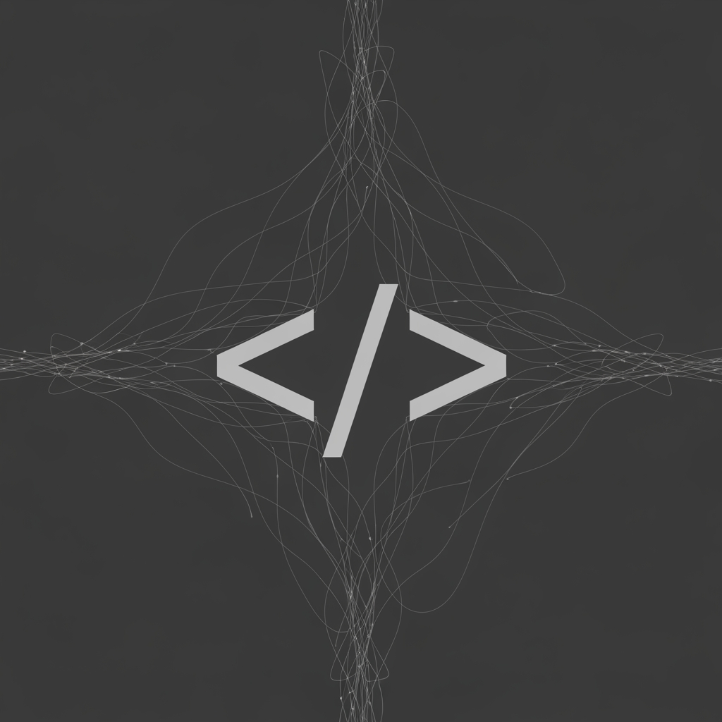 AI Design for generate image with </>, with lines around and fill image with grey color, representing coding image.