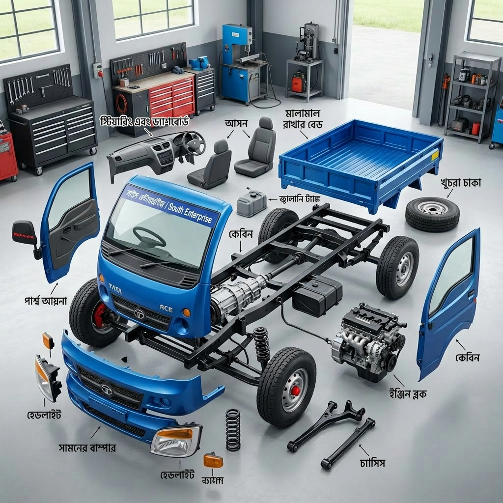 AI Design for the parts name will be in bangli language