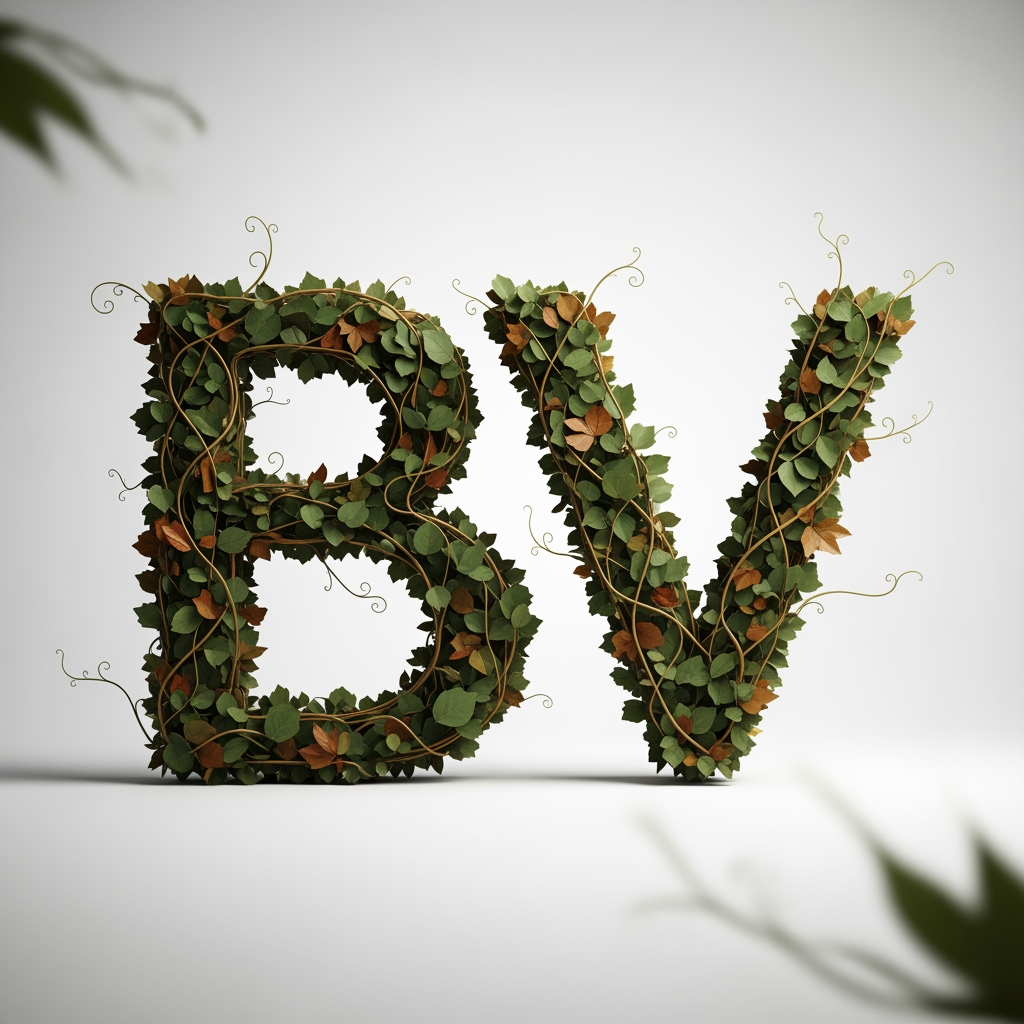 AI Design for in need BV letter using leaf based Logo