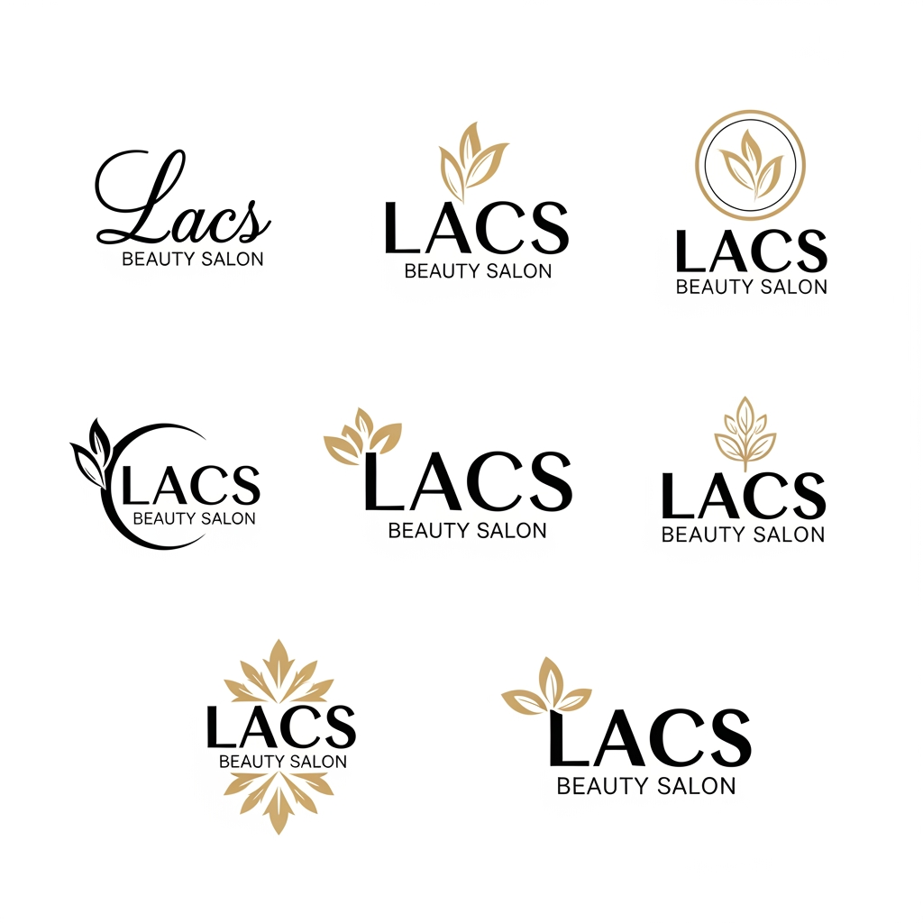 AI Design for give me logo for lacs beauty salon give me variation image