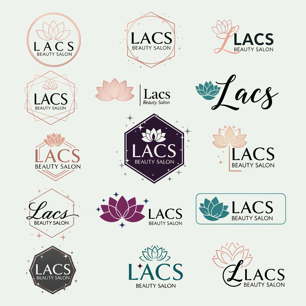 AI Design for give me logo for lacs beauty salon give me variation image