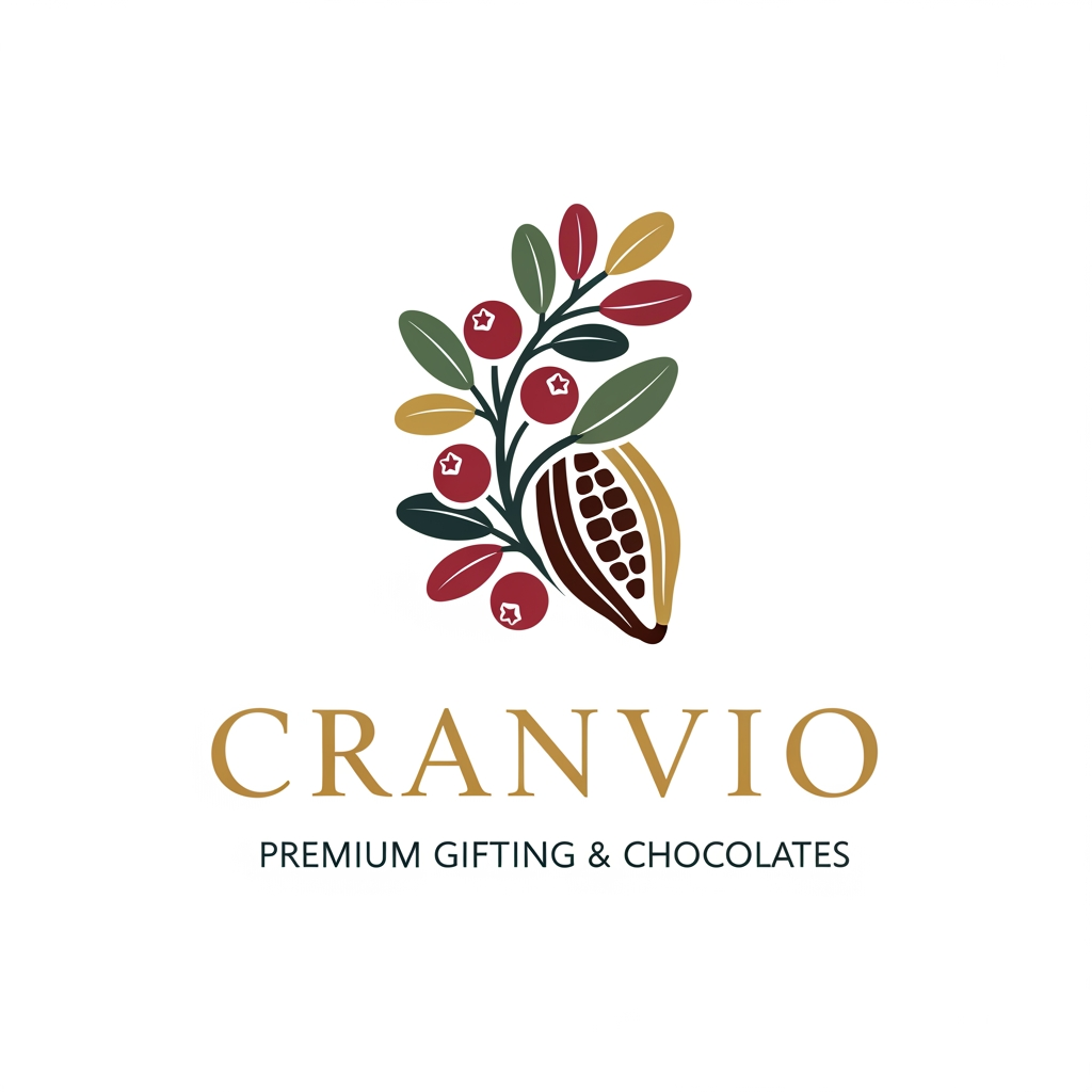 AI Design for Cranvio if i use this name as our premium gifing and premium chocolate brand suggest logo for the business use premium colors dont use so much bright shades make it more premium
use premium colors