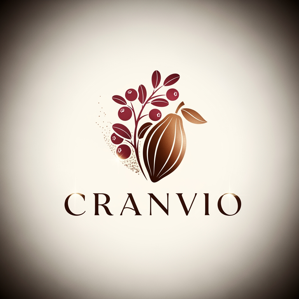 AI Design for Cranvio,if i use this name as our premium gifing and premium chocolate brand suggest logo for the business use premium colors dont use so much bright shades