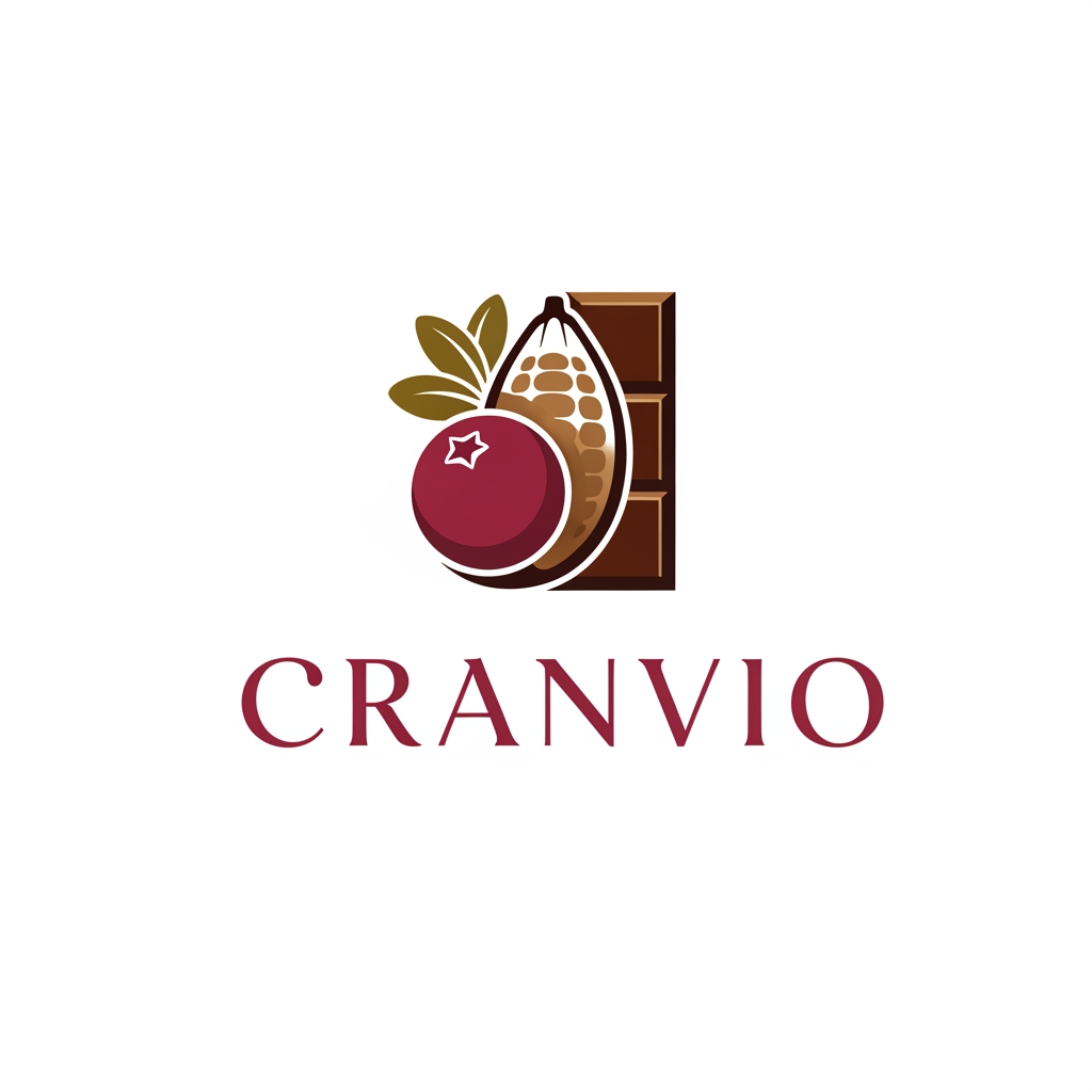 AI Design for Cranvio,if i use this name as our premium gifing and premium chocolate brand suggest logo for the business use premium colors dont use so much bright shades
