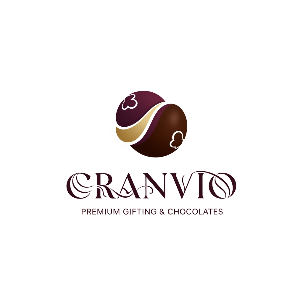 AI Design for Cranvio if i use this name as our premium gifing and premium chocolate brand suggest logo for the business use premium colors dont use so much bright shades make it more premium
use premium colors