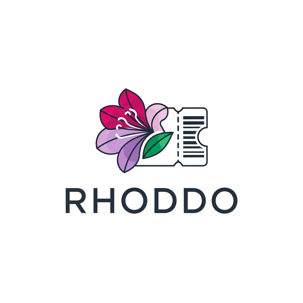 AI Design for i need a logo for my brand name RHODDO its inspire from rhodondern and its a event ticketing app