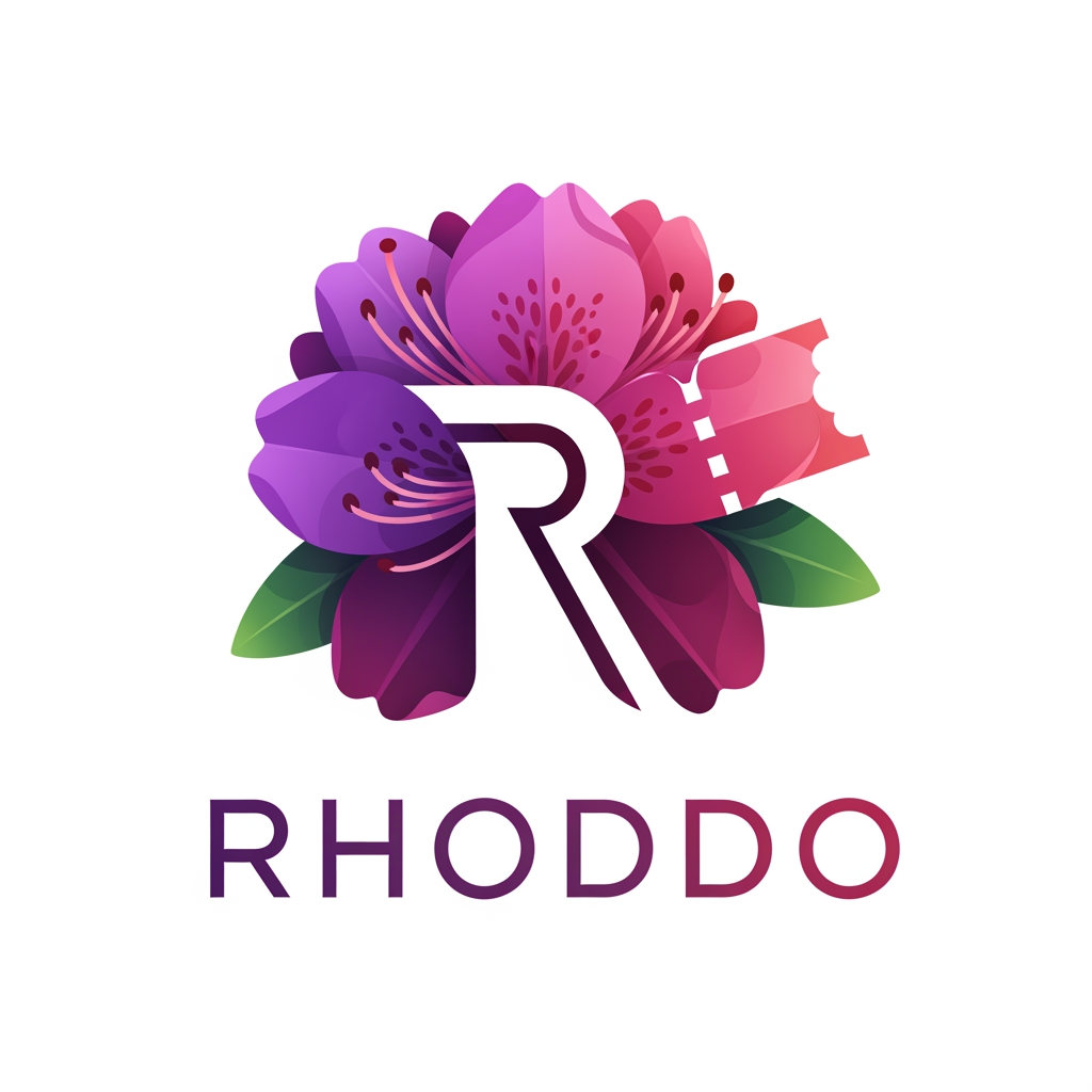 AI Design for i need a logo for my brand name RHODDO its inspire from rhodondern and its a event ticketing app