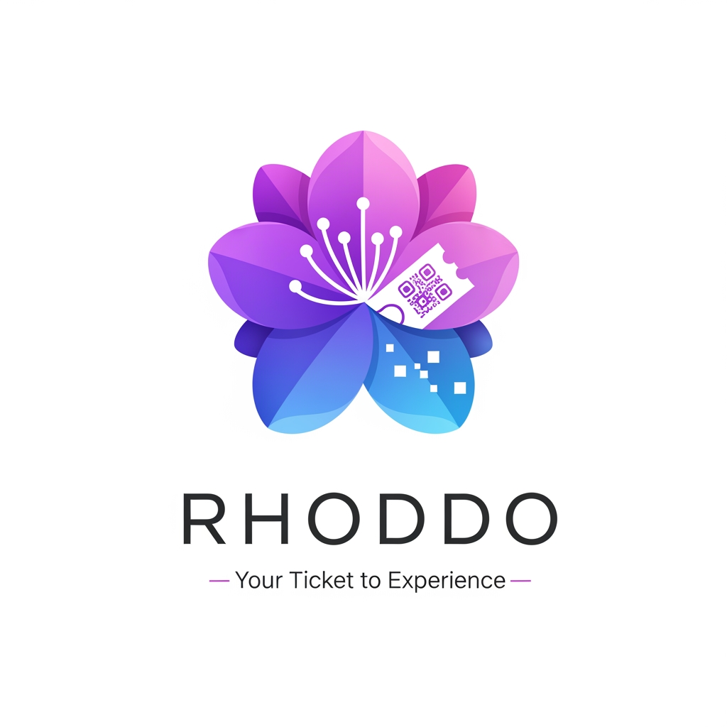 AI Design for i need a logo for my brand name RHODDO its inspire from rhodondern and its a event ticketing app