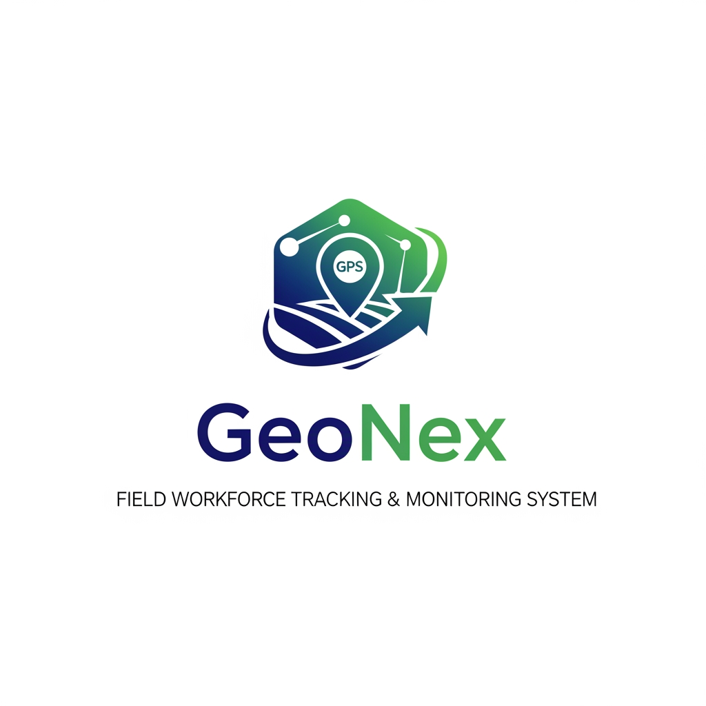AI Design for design prpfessional logo for it - GeoNex – Field Workforce Tracking & Monitoring System (Employee Tracking + GPS Attendance + Visit Monitoring + Odometer & Fuel Management" ko ek platform mein combine karne wala field workforce management system)
