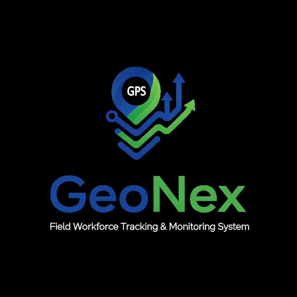 AI Design for design prpfessional logo for it - GeoNex – Field Workforce Tracking & Monitoring System (Employee Tracking + GPS Attendance + Visit Monitoring + Odometer & Fuel Management" ko ek platform mein combine karne wala field workforce management system)