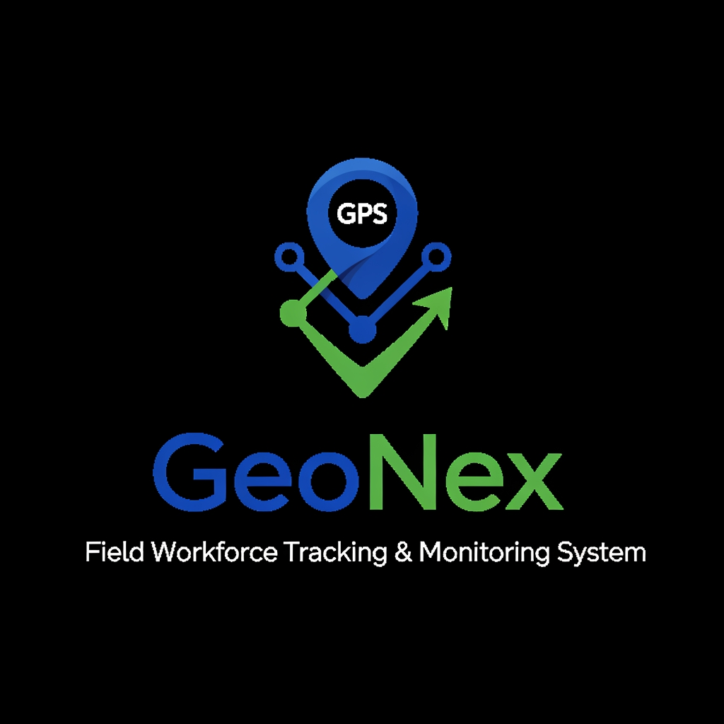 AI Design for design prpfessional logo for it - GeoNex – Field Workforce Tracking & Monitoring System (Employee Tracking + GPS Attendance + Visit Monitoring + Odometer & Fuel Management" ko ek platform mein combine karne wala field workforce management system)