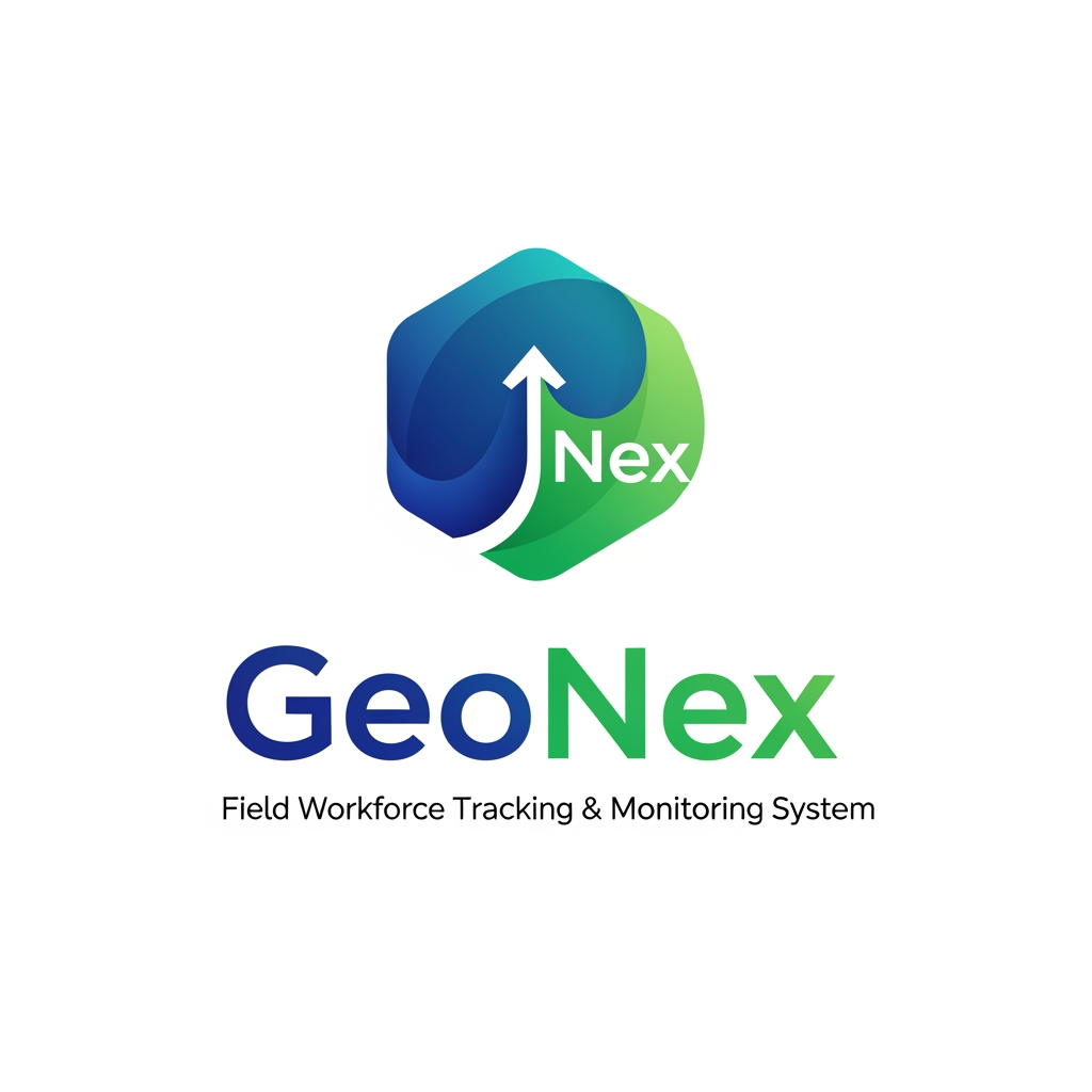 AI Design for design prpfessional logo for it - GeoNex – Field Workforce Tracking & Monitoring System (Employee Tracking + GPS Attendance + Visit Monitoring + Odometer & Fuel Management" ko ek platform mein combine karne wala field workforce management system)