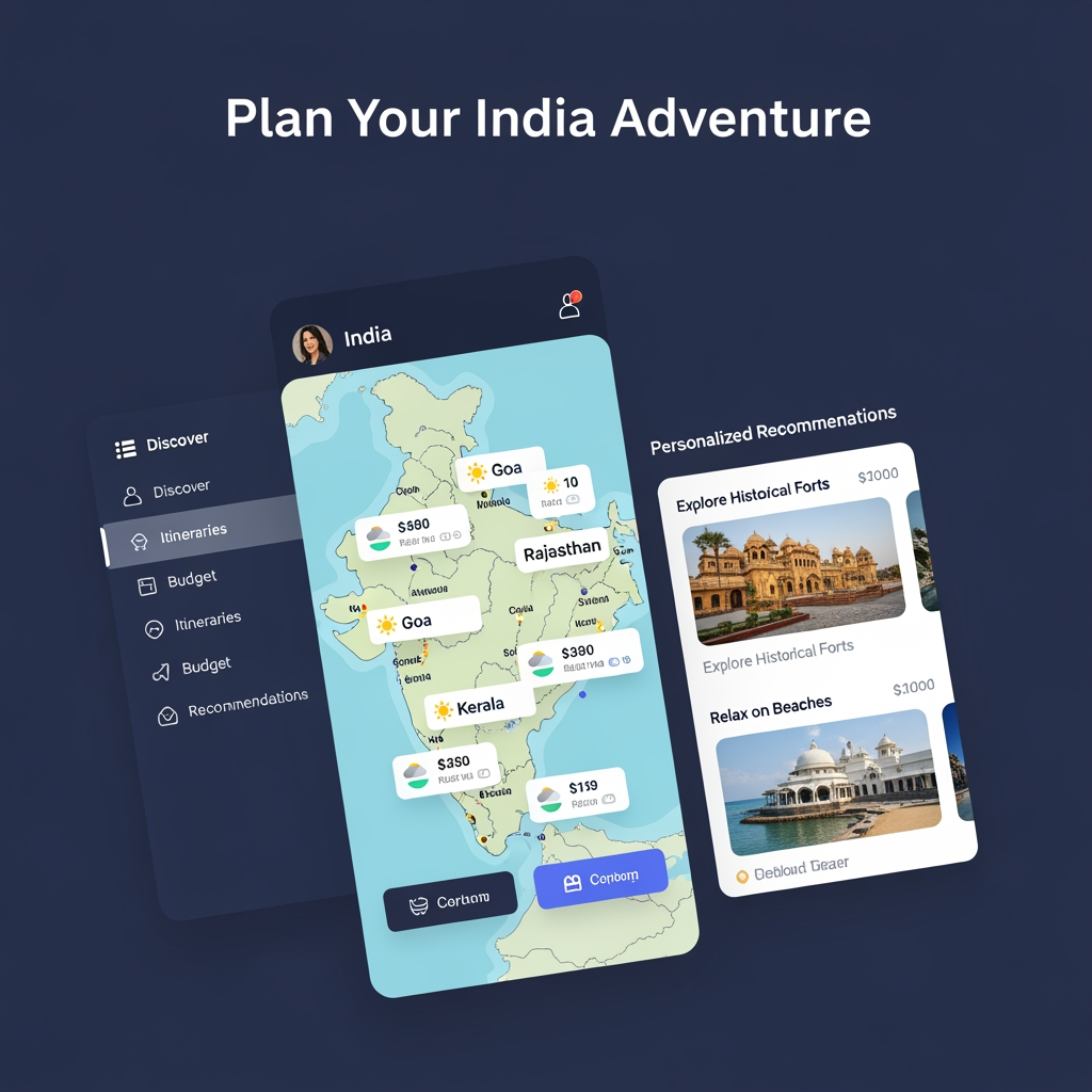 AI Design for Project Objective

To build an AI-powered travel planning platform that helps users discover destinations within their budget, estimate trip costs, generate complete travel itineraries, consider weather conditions, and receive personalized recommendations based on their interests and travel preferences.

The goal is to simplify travel planning in India by combining Artificial Intelligence, location intelligence, transportation data, weather insights, and budget optimization into a single user-friendly platform.
