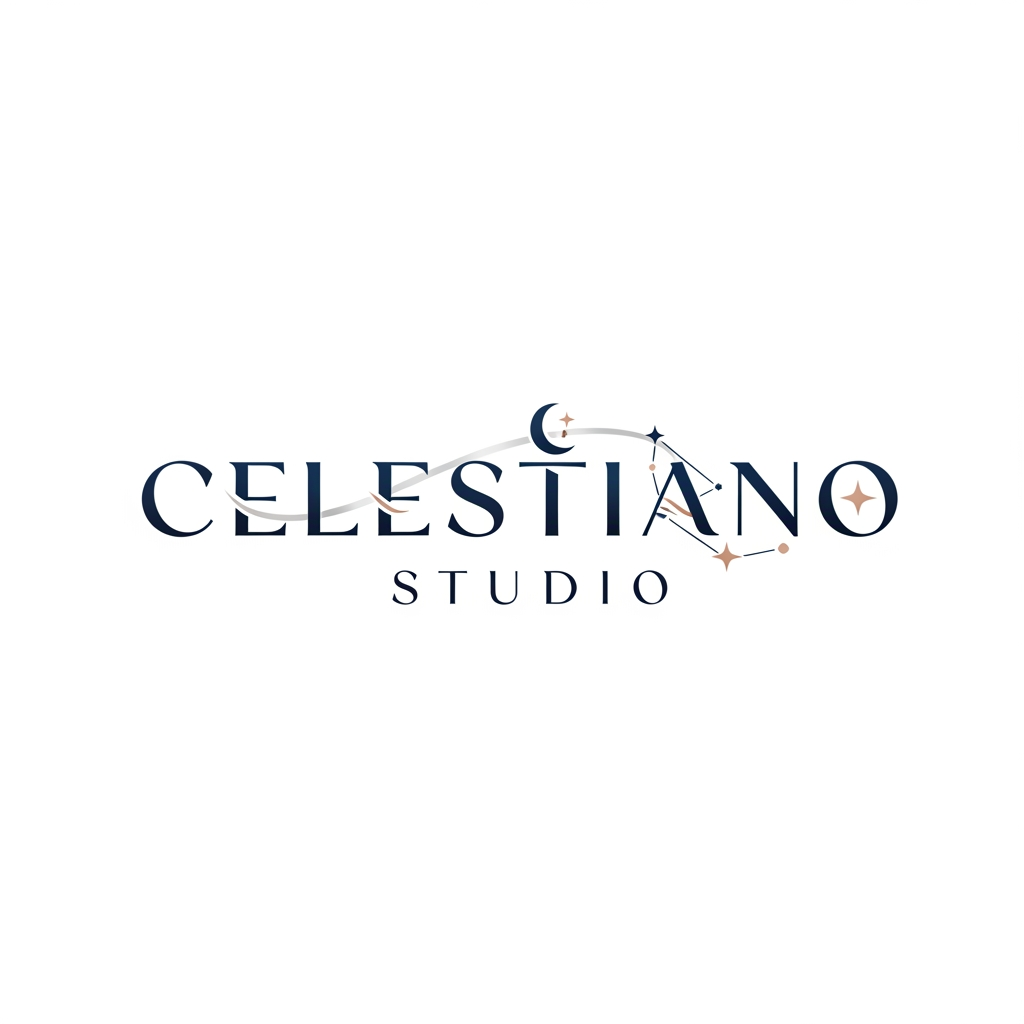 AI Design for i want a logo for my studio called Celestiano no i just need a titlel Studio
