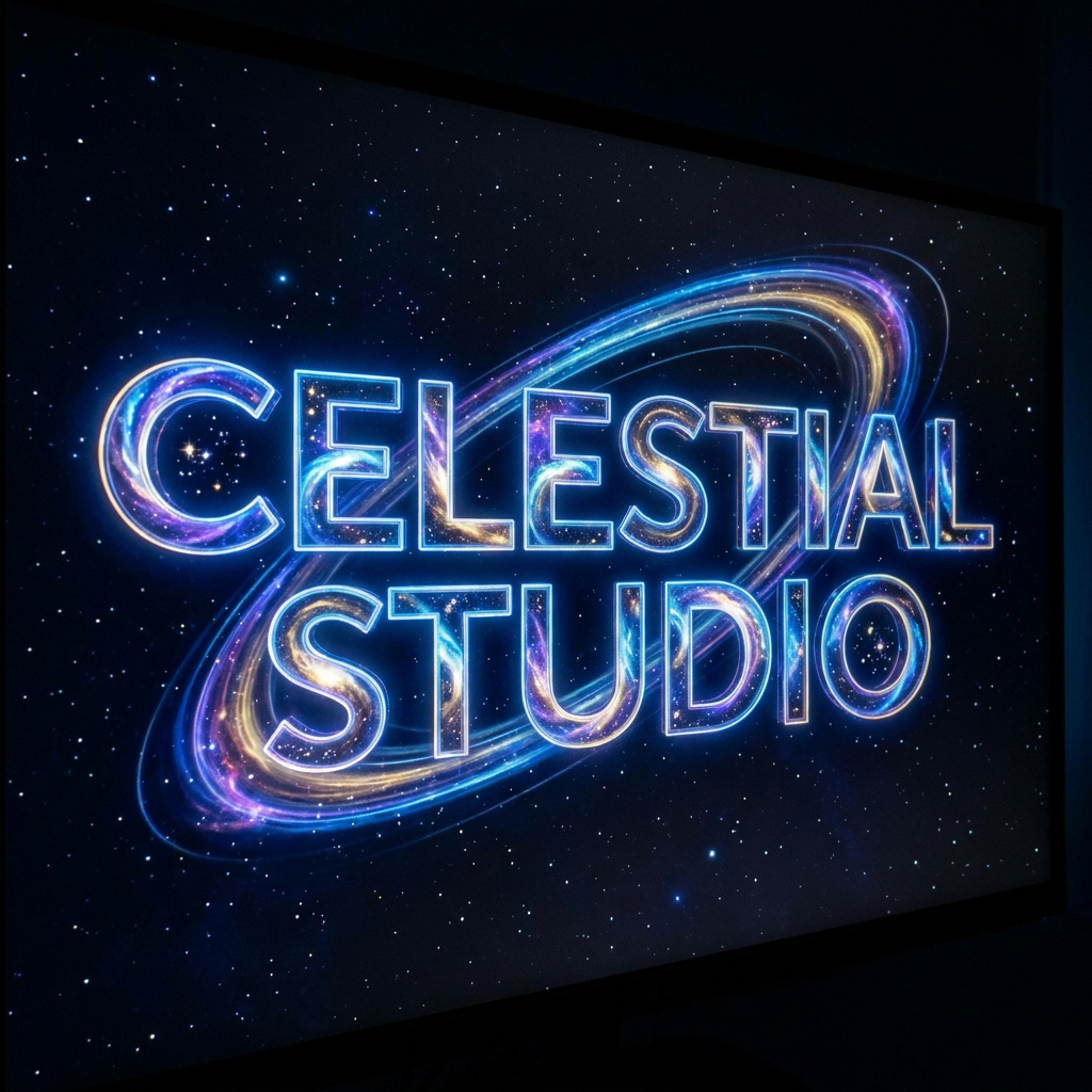 AI Design for ye ye the font i need like the orbital but Celestial Studio with some space effect in the font