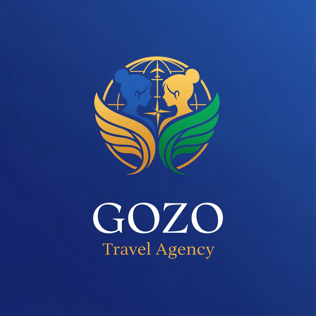 AI Design for need to create a premium logo for GOZO travel agency 
which started by two woman based on the travel related 
Premium and Elegant Logo
❖ Represents two passionate women entreprenuers
❖ Deliverables in PNG, SVG, AI and PDF
❖ Recommended Colors : Royal Blue, Emerald Green & Gold
 see all the other travel agency logo for reference and create a best one for us  and chk with the perfect one beacuse this is the 1st request the gave us so we have to give them the best
give something more different persepetive and perseption
