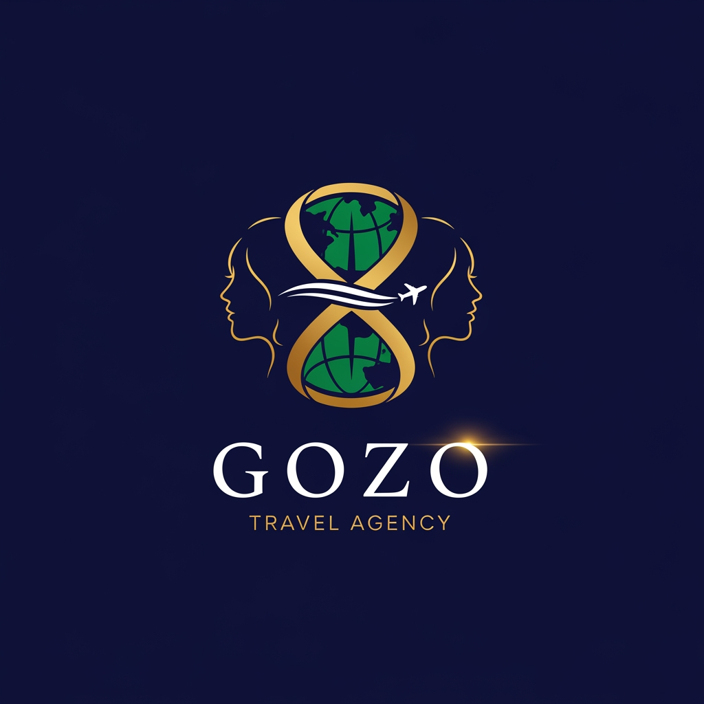 AI Design for need to create a premium logo for GOZO travel agency 
which started by two woman based on the travel related 
Premium and Elegant Logo
❖ Represents two passionate women entreprenuers
❖ Deliverables in PNG, SVG, AI and PDF
❖ Recommended Colors : Royal Blue, Emerald Green & Gold
 see all the other travel agency logo for reference and create a best one for us  and chk with the perfect one beacuse this is the 1st request the gave us so we have to give them the best
give something more different persepetive and perseption