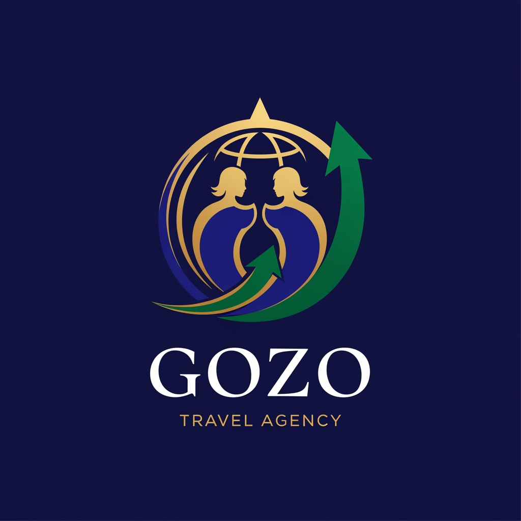 AI Design for need to create a premium logo for GOZO travel agency 
which started by two woman based on the travel related 
Premium and Elegant Logo
❖ Represents two passionate women entreprenuers
❖ Deliverables in PNG, SVG, AI and PDF
❖ Recommended Colors : Royal Blue, Emerald Green & Gold
 see all the other travel agency logo for reference and create a best one for us  and chk with the perfect one beacuse this is the 1st request the gave us so we have to give them the best