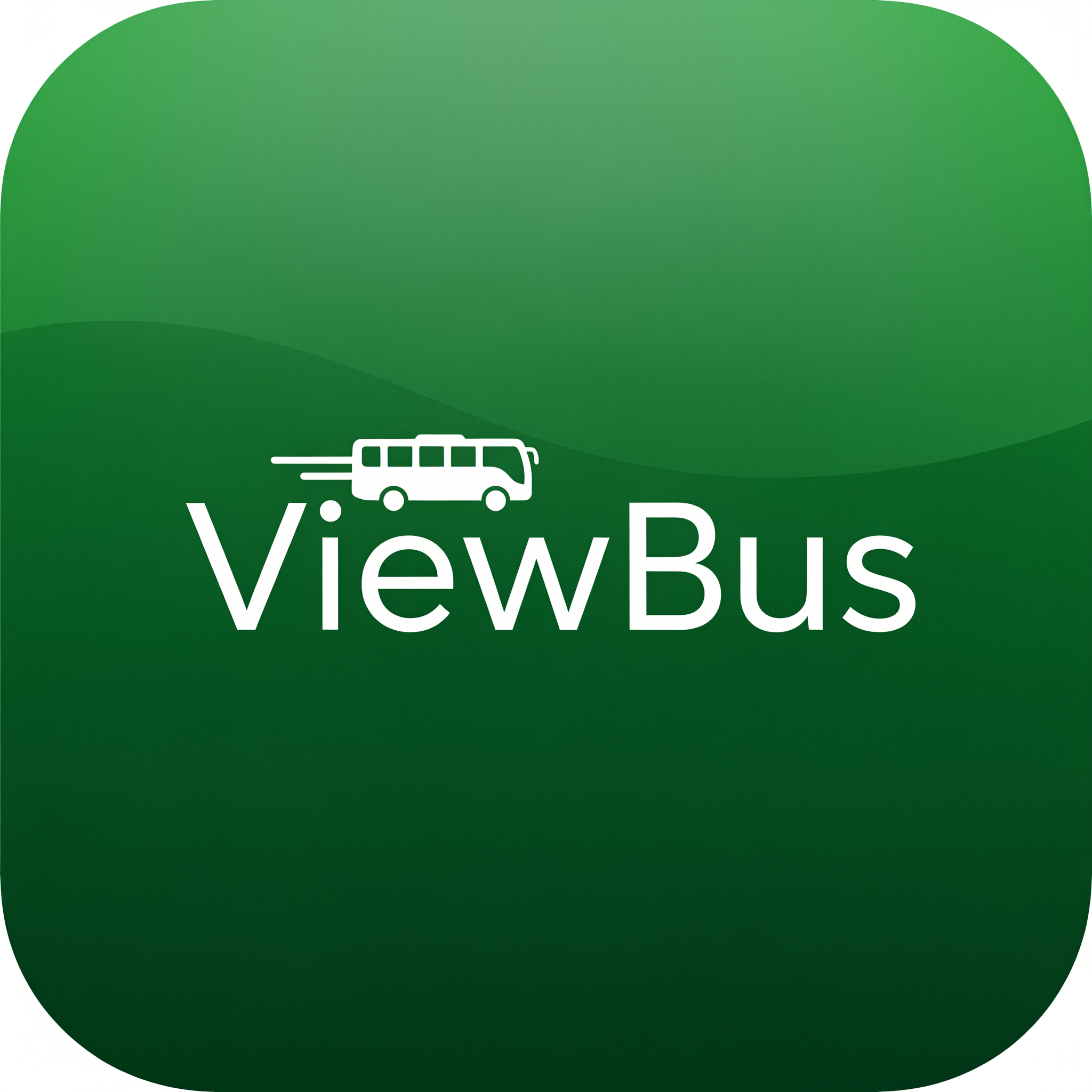 AI Design for ViewBus logo like premium apps in green with white color