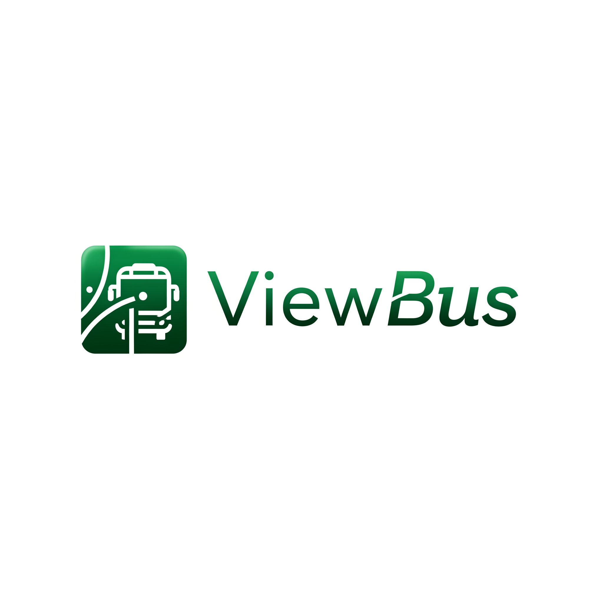 AI Design for ViewBus logo like premium apps in green color