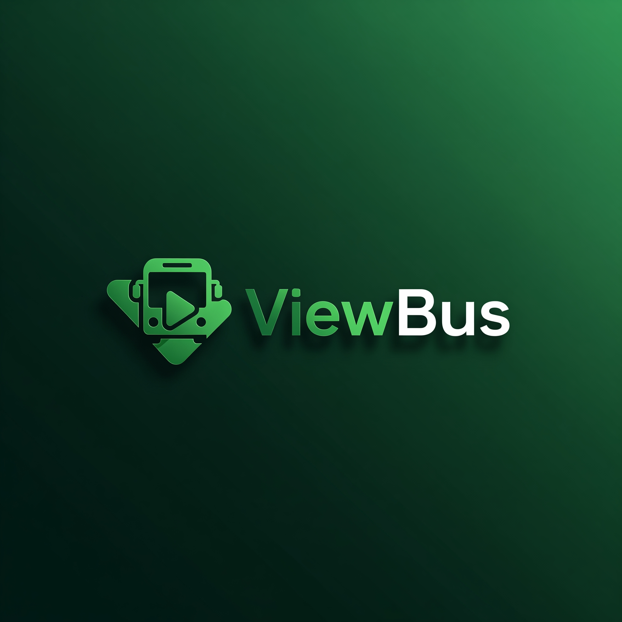 AI Design for ViewBus logo like premium apps in green color