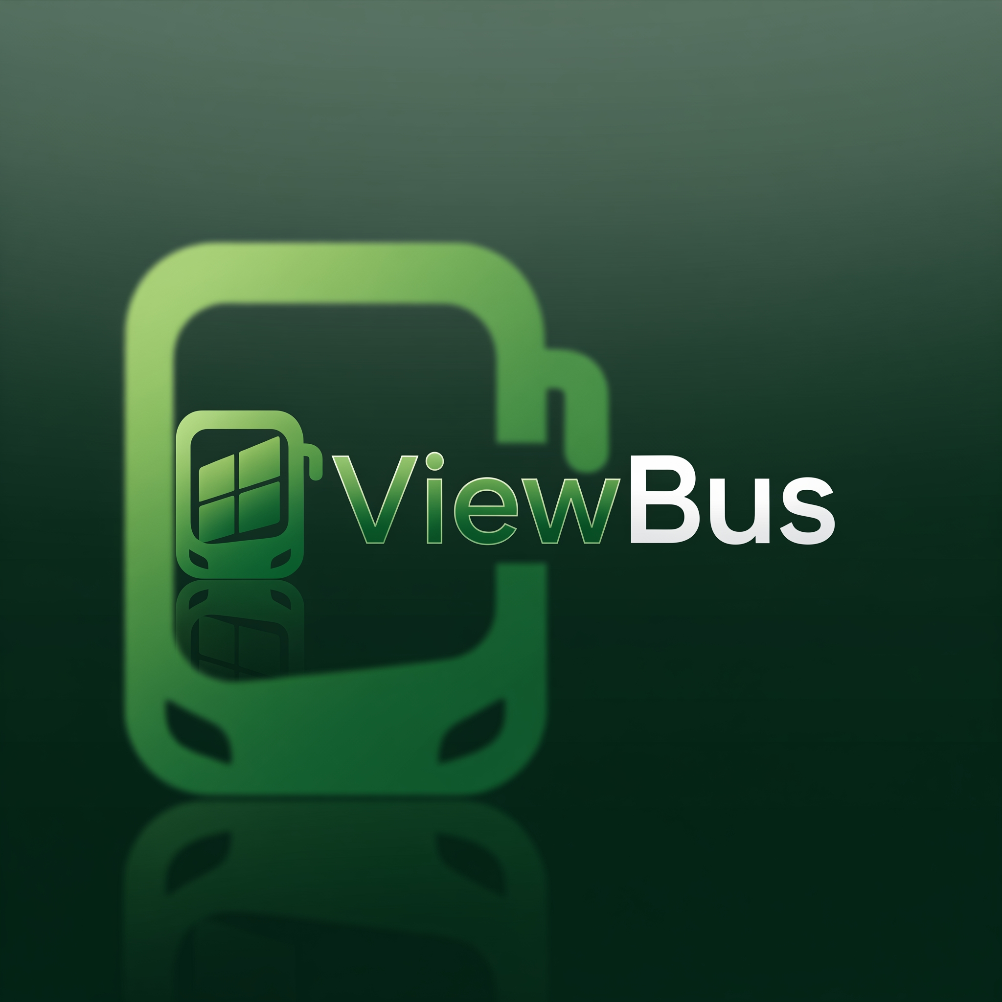AI Design for ViewBus logo like premium apps in green color