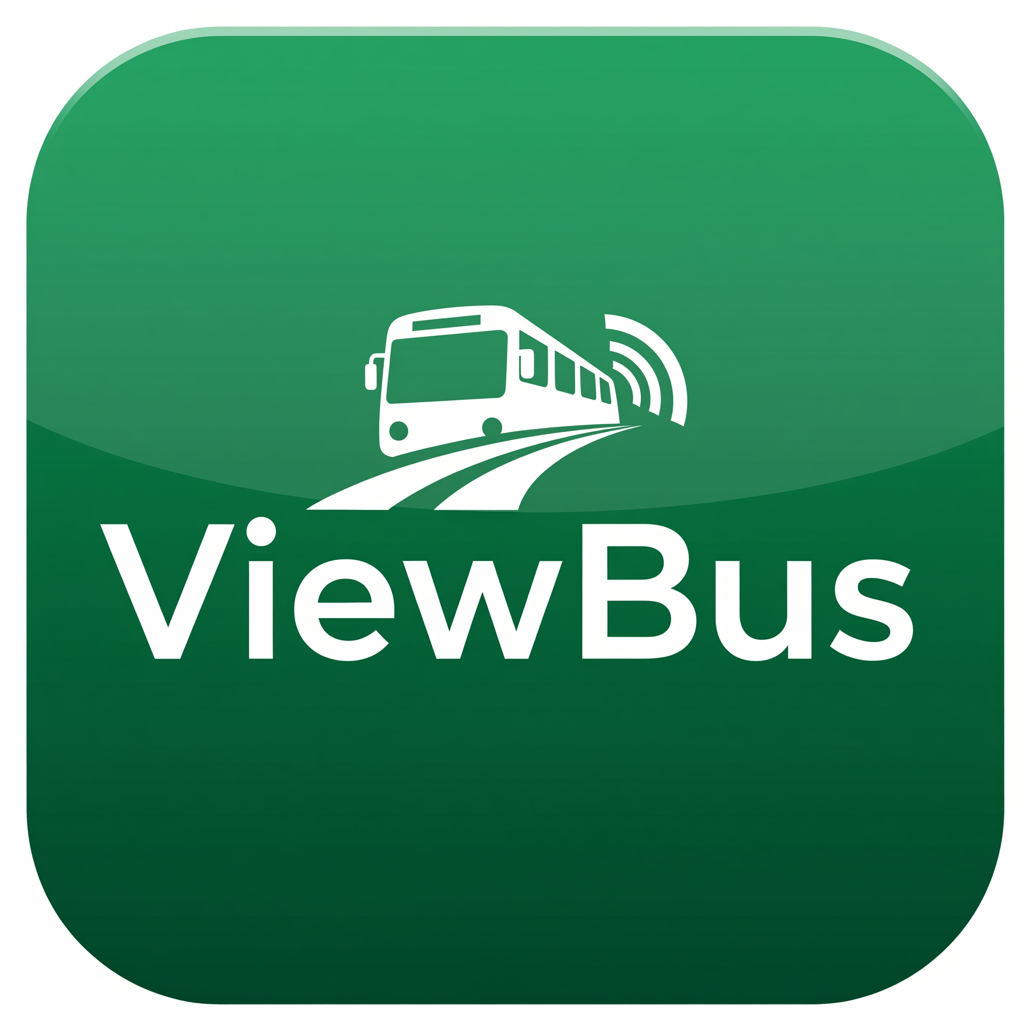 AI Design for ViewBus logo like premium apps in green with white color