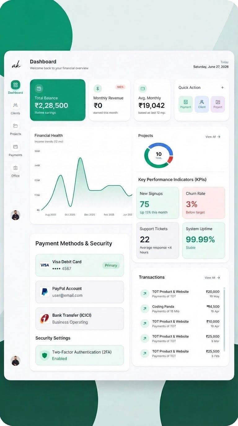 AI Design for make another ui panel for the payment mathot panel