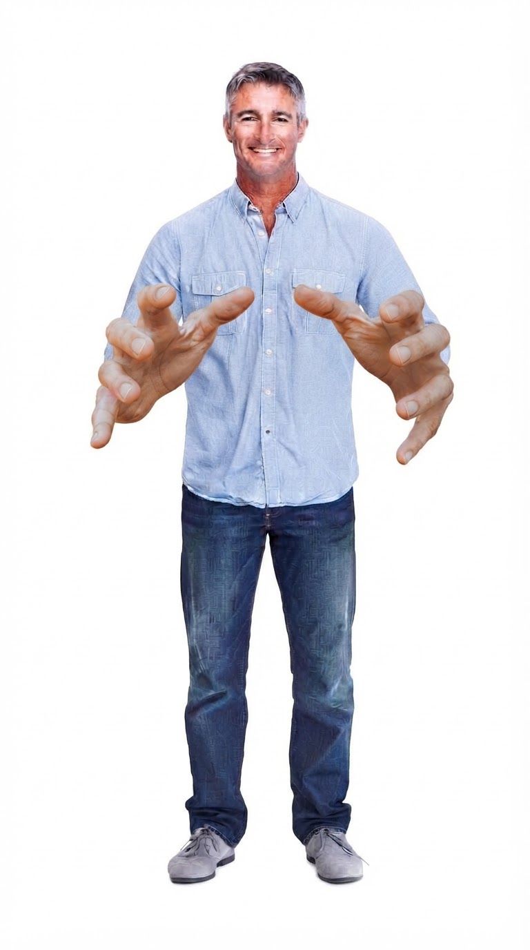 make the first carecter hand pose like 2nd image but keep the hand size
