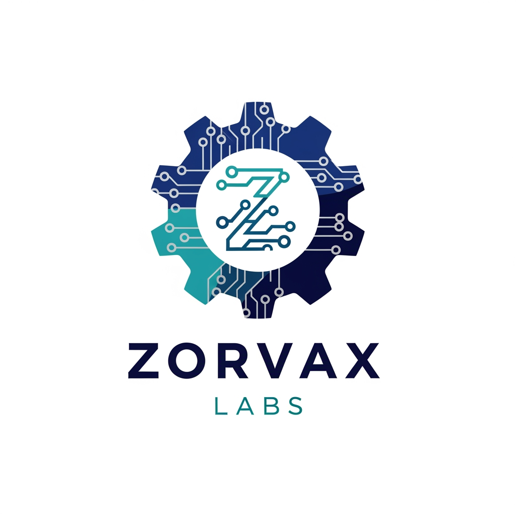 AI Design for Create logo for my company zorvax labs. A company which creates digital products for business