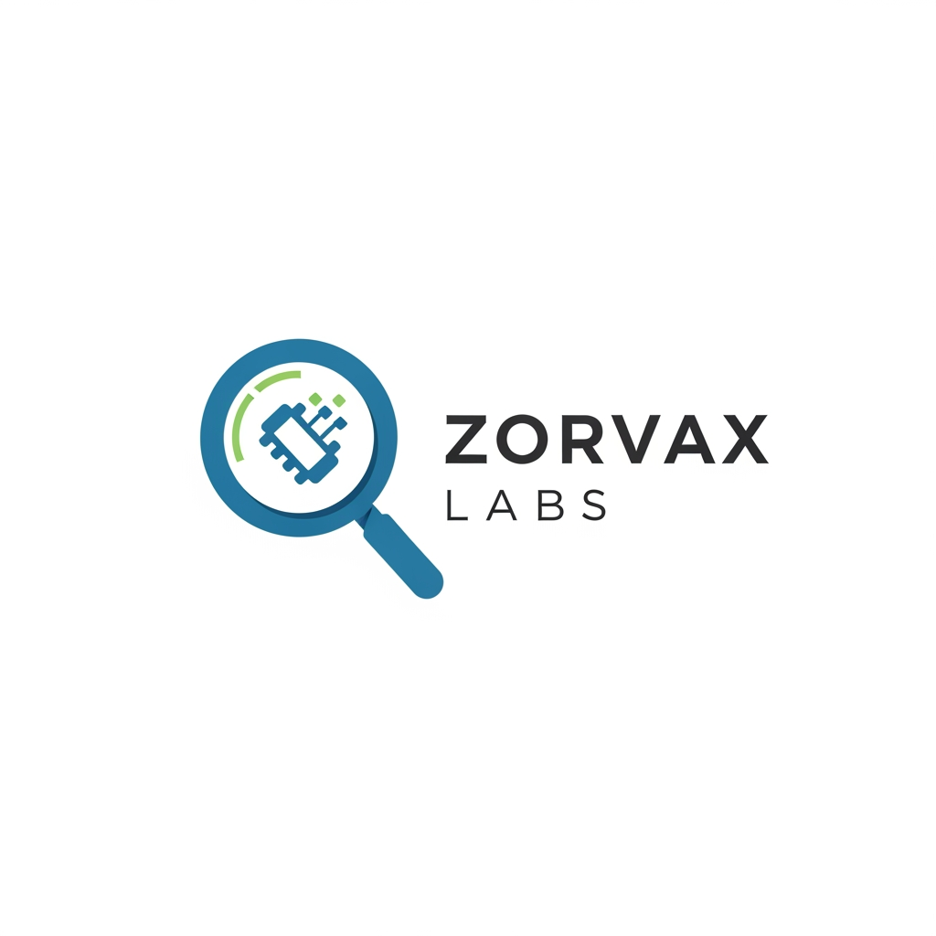 AI Design for Create logo for my company zorvax labs. A company which creates digital products for business 
it should be very simple not complicated