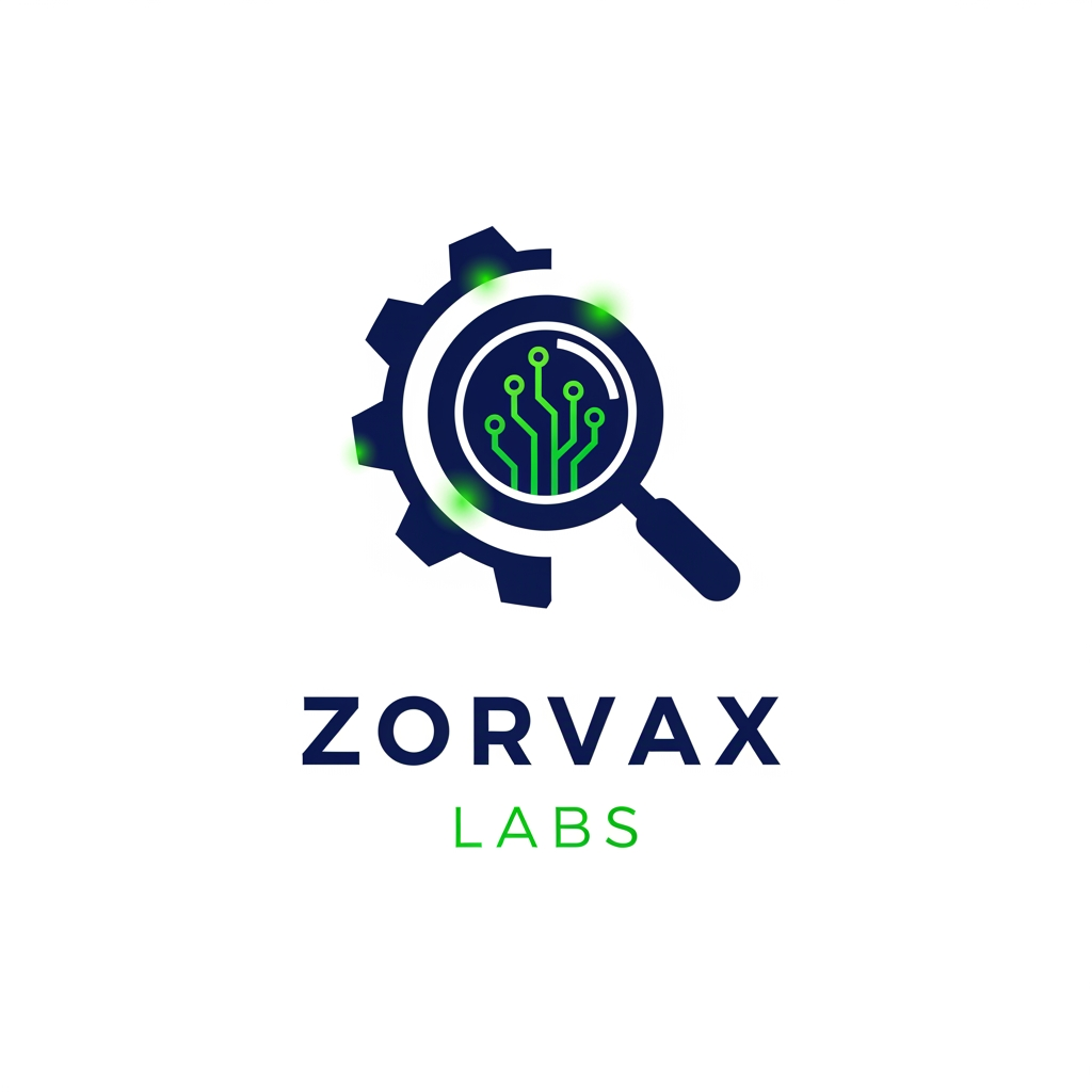 AI Design for Create logo for my company zorvax labs. A company which creates digital products for business 
it should be very simple not complicated