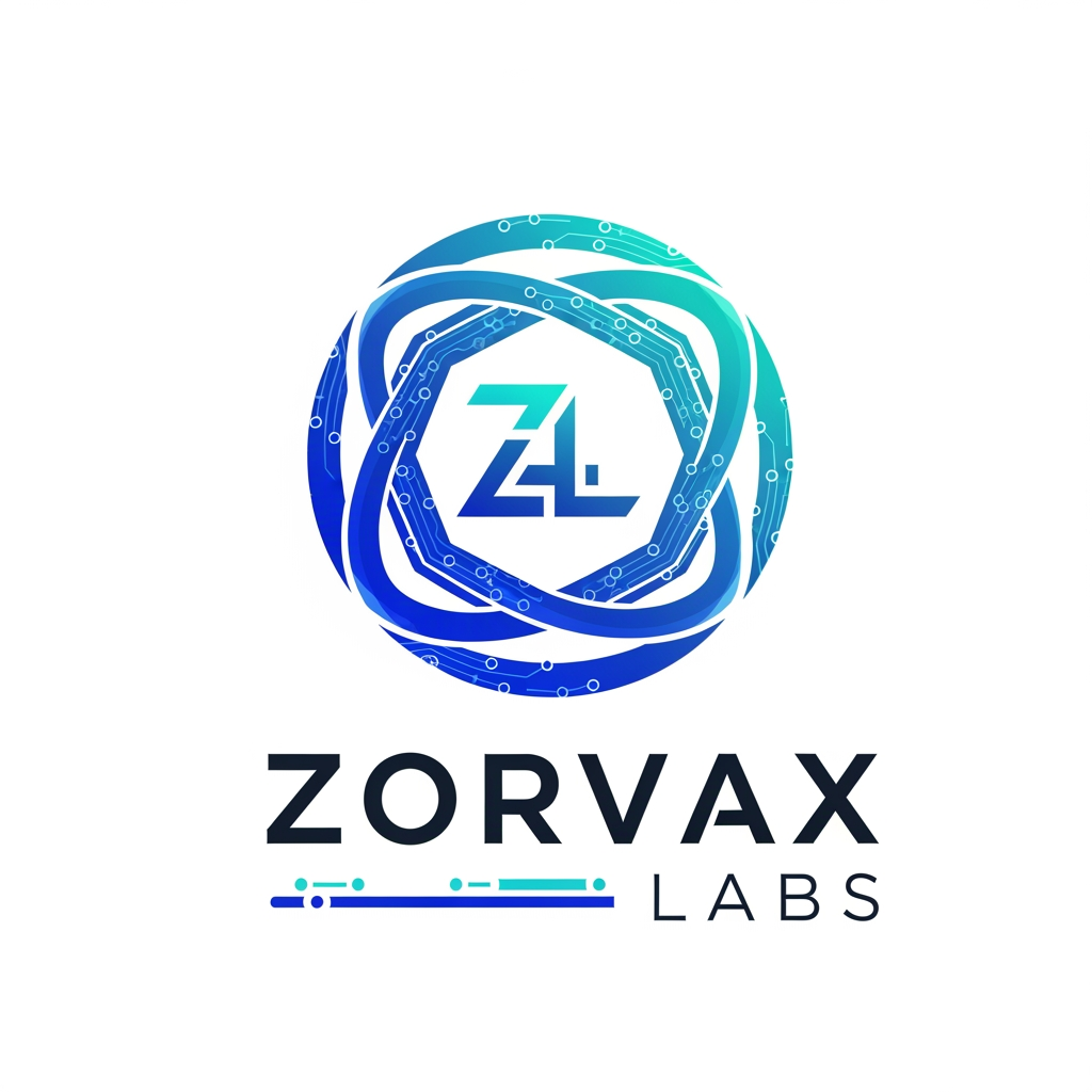 AI Design for Create logo for my company zorvax labs. A company which creates digital products for business