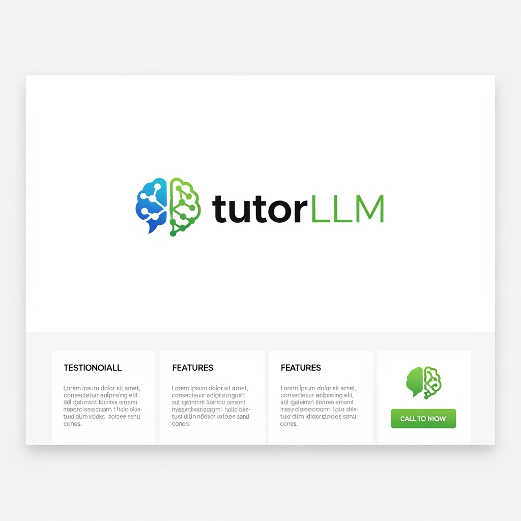 AI Design for create a professional tutorLLM logo and this is landing page https://tutorforeverything.com/