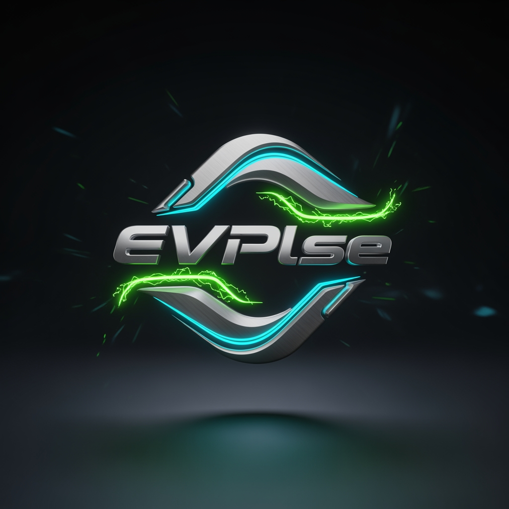 AI Design for Create a unique, iconic, and futuristic 3D logo for "EVPlse", a next-generation electric vehicle and mobility technology brand. The design should communicate innovation, speed, sustainability, intelligence, and premium engineering.

Develop a custom logotype where the letters are seamlessly integrated into a distinctive symbol. Incorporate subtle visual references to electric energy, battery technology, digital connectivity, smart mobility, and forward motion. Avoid cliché EV symbols and create an original, memorable identity.

The logo should feature:

Premium 3D metallic construction
Sharp futuristic geometry mixed with smooth aerodynamic curves
Electric green energy accents flowing through the design
Brushed titanium, gunmetal, and chrome textures
Sophisticated depth and realistic extrusion
High-end reflections and studio-quality lighting
Minimal yet powerful visual impact

Color Palette:

Electric Green (#00FF88)
Neon Cyan (#00E5FF)
Graphite Black (#121212)
Titanium Silver (#D9D9D9)

Style Direction:

Tesla-level sophistication
Apple-inspired minimalism
Luxury automotive branding
Advanced technology aesthetic
Clean, scalable, and globally recognizable

Scene:
Display the logo floating against a dark premium background with cinematic lighting, subtle energy effects, realistic shadows, and ultra-clean presentation.

Render Quality:
Hyper-realistic 3D render, 8K resolution, ray tracing, global illumination, ultra-sharp details, branding agency portfolio quality, award-winning logo design, luxury technology brand identity.