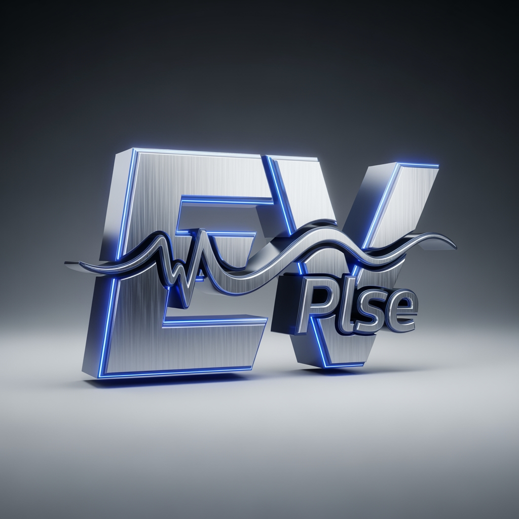 AI Design for I want a unique, professional 3D logo for the 'EVPlse’. Make it modern, sleek and visually striking, suitable for branding.