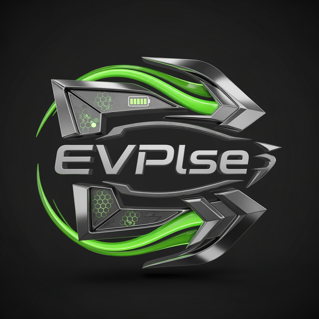 AI Design for Create a unique, iconic, and futuristic 3D logo for "EVPlse", a next-generation electric vehicle and mobility technology brand. The design should communicate innovation, speed, sustainability, intelligence, and premium engineering.

Develop a custom logotype where the letters are seamlessly integrated into a distinctive symbol. Incorporate subtle visual references to electric energy, battery technology, digital connectivity, smart mobility, and forward motion. Avoid cliché EV symbols and create an original, memorable identity.

The logo should feature:

Premium 3D metallic construction
Sharp futuristic geometry mixed with smooth aerodynamic curves
Electric green energy accents flowing through the design
Brushed titanium, gunmetal, and chrome textures
Sophisticated depth and realistic extrusion
High-end reflections and studio-quality lighting
Minimal yet powerful visual impact

Color Palette:

Electric Green (#00FF88)
Neon Cyan (#00E5FF)
Graphite Black (#121212)
Titanium Silver (#D9D9D9)

Style Direction:

Tesla-level sophistication
Apple-inspired minimalism
Luxury automotive branding
Advanced technology aesthetic
Clean, scalable, and globally recognizable

Scene:
Display the logo floating against a dark premium background with cinematic lighting, subtle energy effects, realistic shadows, and ultra-clean presentation.

Render Quality:
Hyper-realistic 3D render, 8K resolution, ray tracing, global illumination, ultra-sharp details, branding agency portfolio quality, award-winning logo design, luxury technology brand identity.