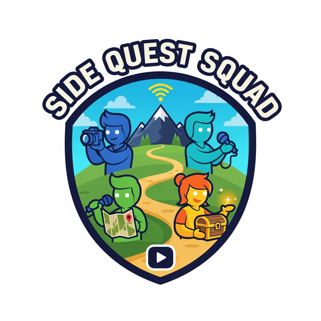 AI Design for a logo for social media for a team of 4 people that they are doing side quests and they post it online