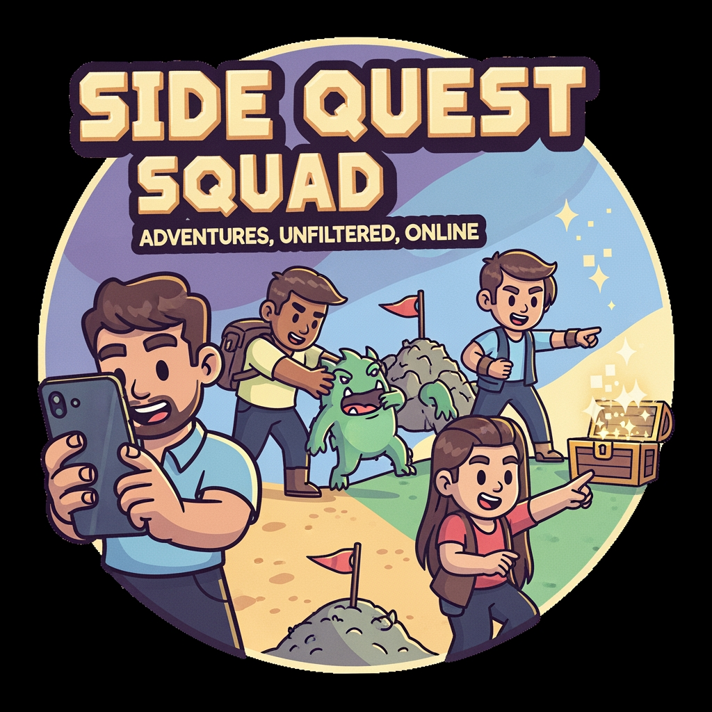 AI Design for a logo for social media for a team of 4 people that they are doing side quests and they post it online