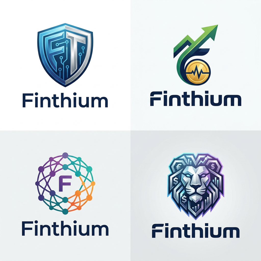 AI Design for create more fintech based logos based on the name " Finthium "
