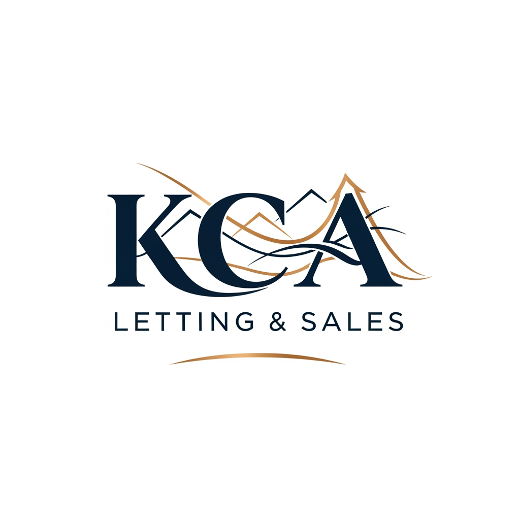 AI Design for i wanna generate a logo. name is KCA LETTING & SALES . this is the brand of real estate. i wanna a unique professional logo. can you make it simple and humble. but eye catchable. another model . another style. not home. unique and brilliant. another style. custom typograpgy