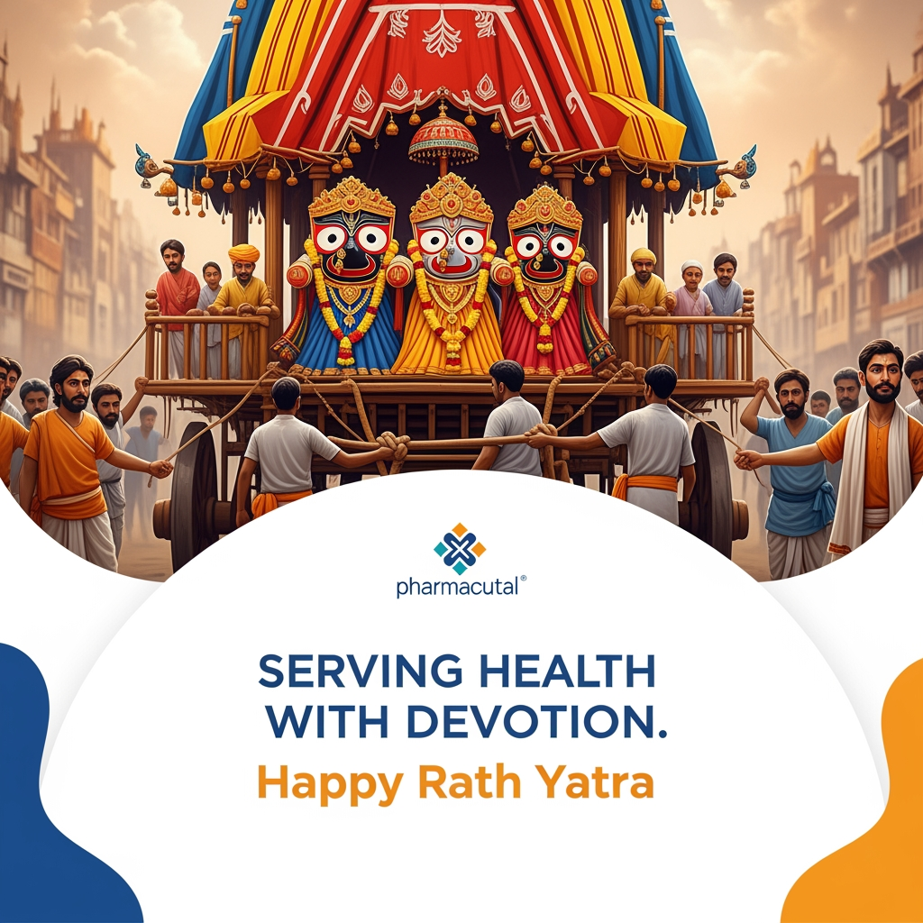 AI Design for jagnnath rath yatra  doctors company social media post